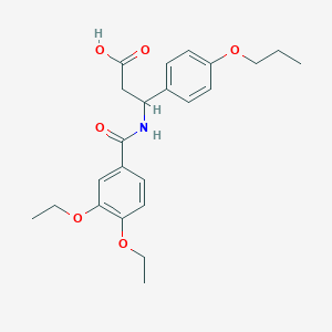 molecular formula C23H29NO6 B4299938 3-[(3,4-diethoxybenzoyl)amino]-3-(4-propoxyphenyl)propanoic acid 