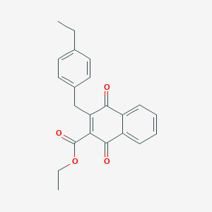 molecular formula C22H20O4 B429994 Ethyl 3-(4-ethylbenzyl)-1,4-dioxo-1,4-dihydro-2-naphthalenecarboxylate 