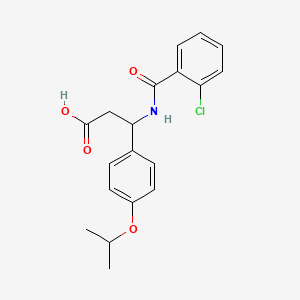 molecular formula C19H20ClNO4 B4299948 3-[(2-chlorobenzoyl)amino]-3-(4-isopropoxyphenyl)propanoic acid 