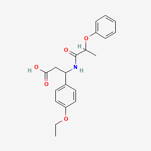 molecular formula C20H23NO5 B4299955 3-(4-ethoxyphenyl)-3-[(2-phenoxypropanoyl)amino]propanoic acid 