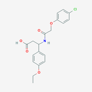 molecular formula C19H20ClNO5 B4299957 3-{[(4-chlorophenoxy)acetyl]amino}-3-(4-ethoxyphenyl)propanoic acid 