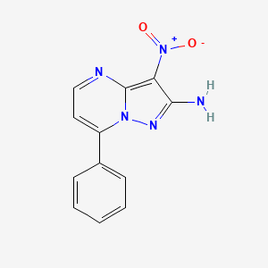 molecular formula C12H9N5O2 B4299959 3-nitro-7-phenylpyrazolo[1,5-a]pyrimidin-2-amine 