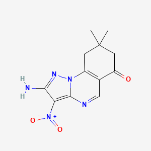 molecular formula C12H13N5O3 B4299965 2-amino-8,8-dimethyl-3-nitro-8,9-dihydropyrazolo[1,5-a]quinazolin-6(7H)-one 