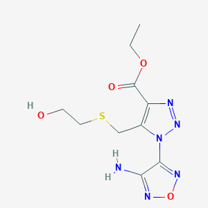 molecular formula C10H14N6O4S B4299978 ethyl 1-(4-amino-1,2,5-oxadiazol-3-yl)-5-{[(2-hydroxyethyl)thio]methyl}-1H-1,2,3-triazole-4-carboxylate 