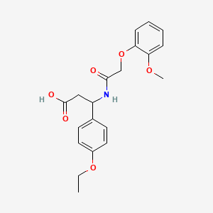 molecular formula C20H23NO6 B4299988 3-(4-ethoxyphenyl)-3-{[(2-methoxyphenoxy)acetyl]amino}propanoic acid 