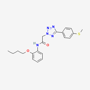 molecular formula C20H23N5O2S B4299995 N-(2-butoxyphenyl)-2-{5-[4-(methylthio)phenyl]-2H-tetrazol-2-yl}acetamide 