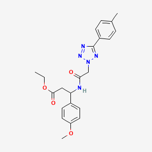 molecular formula C22H25N5O4 B4300000 ethyl 3-(4-methoxyphenyl)-3-({[5-(4-methylphenyl)-2H-tetrazol-2-yl]acetyl}amino)propanoate 