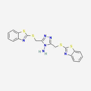 molecular formula C18H14N6S4 B4300015 3,5-bis[(1,3-benzothiazol-2-ylthio)methyl]-4H-1,2,4-triazol-4-amine 