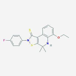 molecular formula C20H19FN2OS2 B430002 6-ethoxy-2-(4-fluorophenyl)-4,4-dimethyl-4,5-dihydroisothiazolo[5,4-c]quinoline-1(2H)-thione CAS No. 351224-63-0