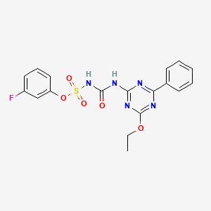 molecular formula C18H16FN5O5S B4300027 3-fluorophenyl {[(4-ethoxy-6-phenyl-1,3,5-triazin-2-yl)amino]carbonyl}sulfamate 