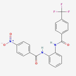 molecular formula C21H14F3N3O4 B4300035 4-nitro-N-(2-{[4-(trifluoromethyl)benzoyl]amino}phenyl)benzamide 