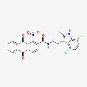 molecular formula C26H17Cl2N3O5 B4300049 N-[2-(4,7-dichloro-2-methyl-1H-indol-3-yl)ethyl]-1-nitro-9,10-dioxo-9,10-dihydroanthracene-2-carboxamide 
