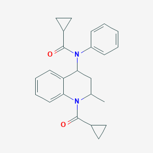 molecular formula C24H26N2O2 B430005 N-[1-(cyclopropanecarbonyl)-2-methyl-3,4-dihydro-2H-quinolin-4-yl]-N-phenylcyclopropanecarboxamide CAS No. 332144-12-4