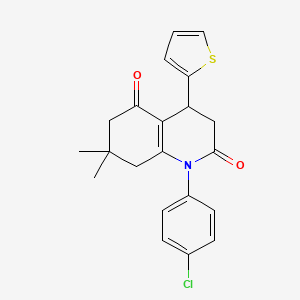 molecular formula C21H20ClNO2S B4300058 1-(4-chlorophenyl)-7,7-dimethyl-4-(2-thienyl)-4,6,7,8-tetrahydroquinoline-2,5(1H,3H)-dione 