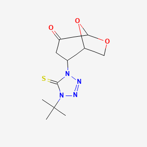 molecular formula C11H16N4O3S B4300076 2-(4-tert-butyl-5-thioxo-4,5-dihydro-1H-tetrazol-1-yl)-6,8-dioxabicyclo[3.2.1]octan-4-one 