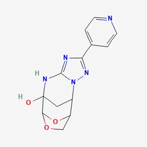 4-pyridin-4-yl-10,14-dioxa-2,3,5,7-tetraazatetracyclo[6.4.1.1~9,12~.0~2,6~]tetradeca-3,5-dien-8-ol