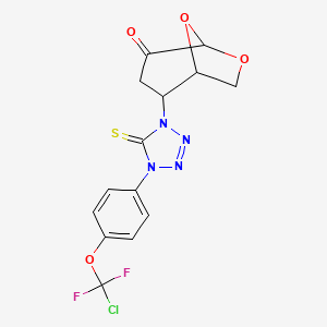 molecular formula C14H11ClF2N4O4S B4300099 2-(4-{4-[chloro(difluoro)methoxy]phenyl}-5-thioxo-4,5-dihydro-1H-tetrazol-1-yl)-6,8-dioxabicyclo[3.2.1]octan-4-one 