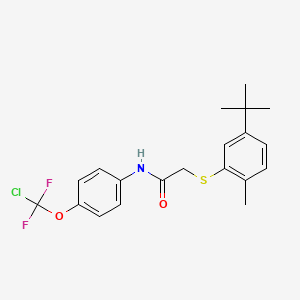 molecular formula C20H22ClF2NO2S B4300115 2-[(5-tert-butyl-2-methylphenyl)thio]-N-{4-[chloro(difluoro)methoxy]phenyl}acetamide 