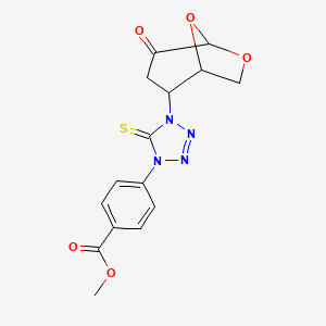 methyl 4-[4-(4-oxo-6,8-dioxabicyclo[3.2.1]oct-2-yl)-5-thioxo-4,5-dihydro-1H-tetrazol-1-yl]benzoate