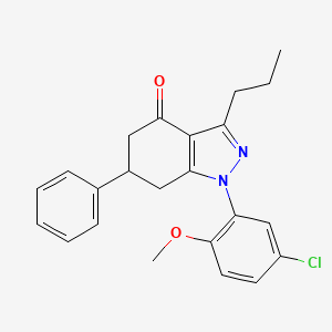 molecular formula C23H23ClN2O2 B4300119 1-(5-chloro-2-methoxyphenyl)-6-phenyl-3-propyl-1,5,6,7-tetrahydro-4H-indazol-4-one 