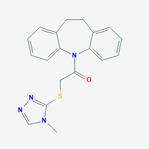 molecular formula C19H18N4OS B430012 1-(5,6-Dihydrobenzo[b][1]benzazepin-11-yl)-2-[(4-methyl-1,2,4-triazol-3-yl)sulfanyl]ethanone CAS No. 332144-52-2