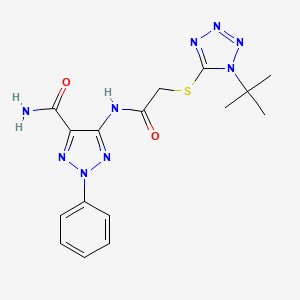 molecular formula C16H19N9O2S B4300127 5-({[(1-tert-butyl-1H-tetrazol-5-yl)thio]acetyl}amino)-2-phenyl-2H-1,2,3-triazole-4-carboxamide 