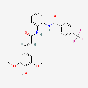 molecular formula C26H23F3N2O5 B4300146 4-(trifluoromethyl)-N-(2-{[3-(3,4,5-trimethoxyphenyl)acryloyl]amino}phenyl)benzamide 