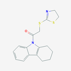 molecular formula C17H18N2OS2 B430016 9-[(4,5-dihydro-1,3-thiazol-2-ylthio)acetyl]-2,3,4,9-tetrahydro-1H-carbazole CAS No. 332144-56-6