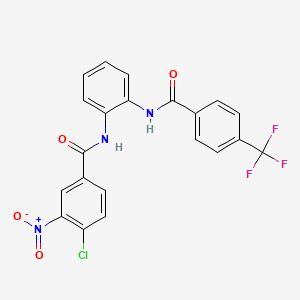 molecular formula C21H13ClF3N3O4 B4300160 4-chloro-3-nitro-N-(2-{[4-(trifluoromethyl)benzoyl]amino}phenyl)benzamide 