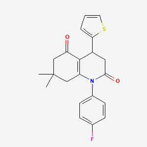 molecular formula C21H20FNO2S B4300175 1-(4-fluorophenyl)-7,7-dimethyl-4-(2-thienyl)-4,6,7,8-tetrahydroquinoline-2,5(1H,3H)-dione 