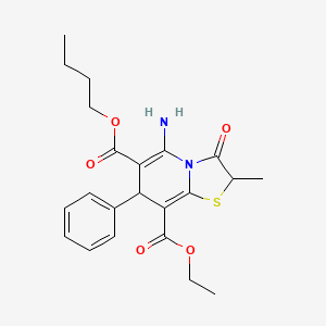 6-butyl 8-ethyl 5-amino-2-methyl-3-oxo-7-phenyl-2,3-dihydro-7H-[1,3]thiazolo[3,2-a]pyridine-6,8-dicarboxylate