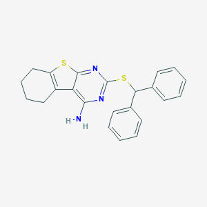 molecular formula C23H21N3S2 B430019 2-(Benzhydrylsulfanyl)-5,6,7,8-tetrahydro[1]benzothieno[2,3-d]pyrimidin-4-ylamine CAS No. 351385-40-5