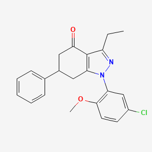 molecular formula C22H21ClN2O2 B4300221 1-(5-chloro-2-methoxyphenyl)-3-ethyl-6-phenyl-1,5,6,7-tetrahydro-4H-indazol-4-one 