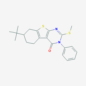molecular formula C21H24N2OS2 B430023 7-tert-butyl-2-(methylsulfanyl)-3-phenyl-5,6,7,8-tetrahydro[1]benzothieno[2,3-d]pyrimidin-4(3H)-one 