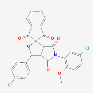 5-(5-chloro-2-methoxyphenyl)-3-(4-chlorophenyl)-3a,6a-dihydrospiro[furo[3,4-c]pyrrole-1,2'-indene]-1',3',4,6(3H,5H)-tetrone