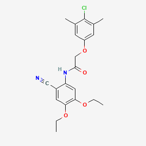 molecular formula C21H23ClN2O4 B4300244 2-(4-chloro-3,5-dimethylphenoxy)-N-(2-cyano-4,5-diethoxyphenyl)acetamide 