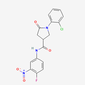 molecular formula C17H13ClFN3O4 B4300256 1-(2-chlorophenyl)-N-(4-fluoro-3-nitrophenyl)-5-oxopyrrolidine-3-carboxamide 
