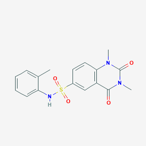 molecular formula C17H17N3O4S B4300262 1,3-dimethyl-N-(2-methylphenyl)-2,4-dioxo-1,2,3,4-tetrahydroquinazoline-6-sulfonamide 