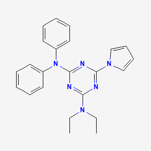 molecular formula C23H24N6 B4300267 N,N-diethyl-N',N'-diphenyl-6-(1H-pyrrol-1-yl)-1,3,5-triazine-2,4-diamine 