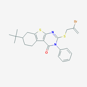 molecular formula C23H25BrN2OS2 B430027 2-[(2-bromo-2-propenyl)sulfanyl]-7-tert-butyl-3-phenyl-5,6,7,8-tetrahydro[1]benzothieno[2,3-d]pyrimidin-4(3H)-one 
