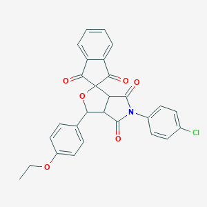 5-(4-chlorophenyl)-1-(4-ethoxyphenyl)spiro[3a,6a-dihydro-1H-furo[3,4-c]pyrrole-3,2'-indene]-1',3',4,6-tetrone