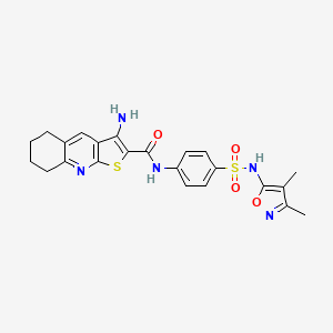 molecular formula C23H23N5O4S2 B4300286 3-amino-N-(4-{[(3,4-dimethylisoxazol-5-yl)amino]sulfonyl}phenyl)-5,6,7,8-tetrahydrothieno[2,3-b]quinoline-2-carboxamide 