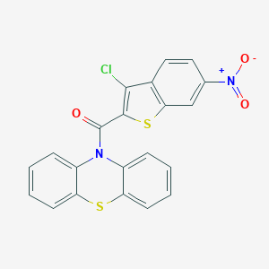 molecular formula C21H11ClN2O3S2 B430031 (3-chloro-6-nitro-1-benzothiophen-2-yl)(10H-phenothiazin-10-yl)methanone CAS No. 351223-87-5