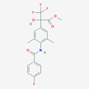molecular formula C19H17F4NO4 B4300314 methyl 3,3,3-trifluoro-2-{4-[(4-fluorobenzoyl)amino]-3,5-dimethylphenyl}-2-hydroxypropanoate 