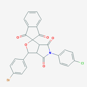 1-(4-bromophenyl)-5-(4-chlorophenyl)spiro[3a,6a-dihydro-1H-furo[3,4-c]pyrrole-3,2'-indene]-1',3',4,6-tetrone