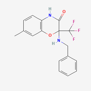 molecular formula C17H15F3N2O2 B4300329 2-(benzylamino)-7-methyl-2-(trifluoromethyl)-2H-1,4-benzoxazin-3(4H)-one 