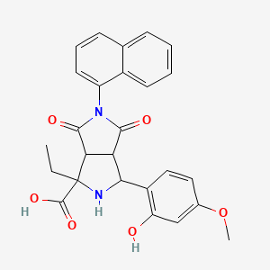 molecular formula C26H24N2O6 B4300331 1-ethyl-3-(2-hydroxy-4-methoxyphenyl)-5-(1-naphthyl)-4,6-dioxooctahydropyrrolo[3,4-c]pyrrole-1-carboxylic acid 
