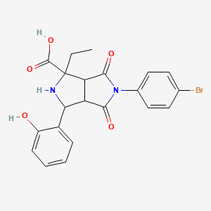 molecular formula C21H19BrN2O5 B4300344 5-(4-bromophenyl)-1-ethyl-3-(2-hydroxyphenyl)-4,6-dioxooctahydropyrrolo[3,4-c]pyrrole-1-carboxylic acid 