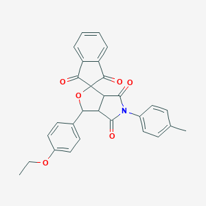 molecular formula C29H23NO6 B430035 1-(4-ethoxyphenyl)-5-(4-methylphenyl)spiro[3a,6a-dihydro-1H-furo[3,4-c]pyrrole-3,2'-indene]-1',3',4,6-tetrone CAS No. 345951-21-5