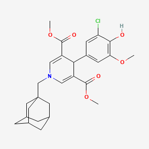 dimethyl 1-(1-adamantylmethyl)-4-(3-chloro-4-hydroxy-5-methoxyphenyl)-1,4-dihydropyridine-3,5-dicarboxylate